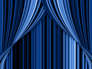 Dark blue theatre curtains
